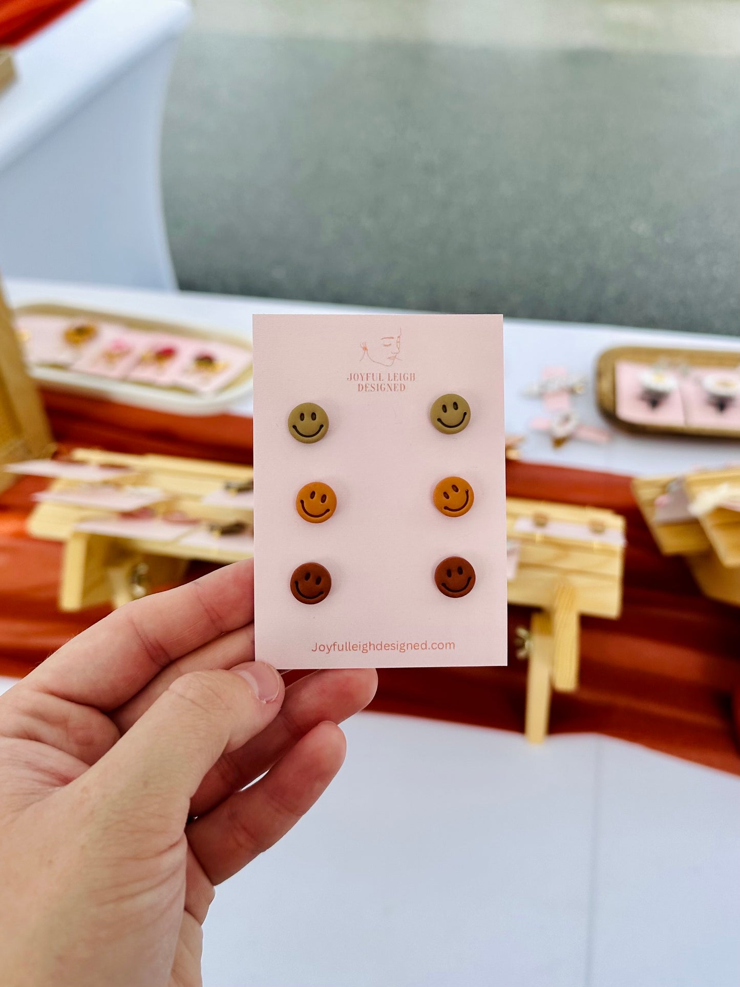 Happy Face Studs Fall Colors