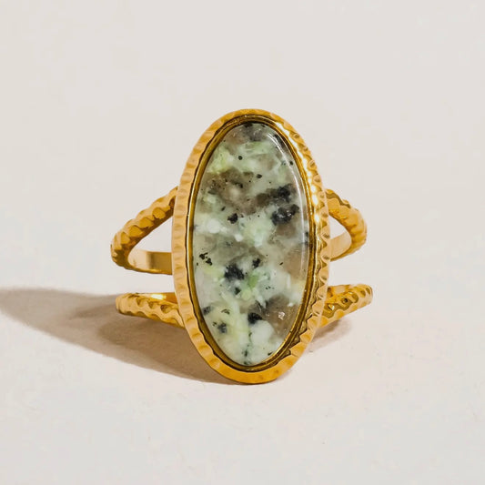 Oval Green Stone Ring