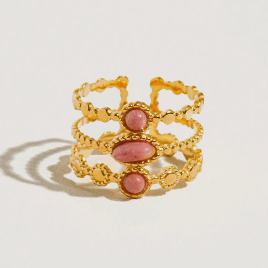 Triple Pink Stone Ring