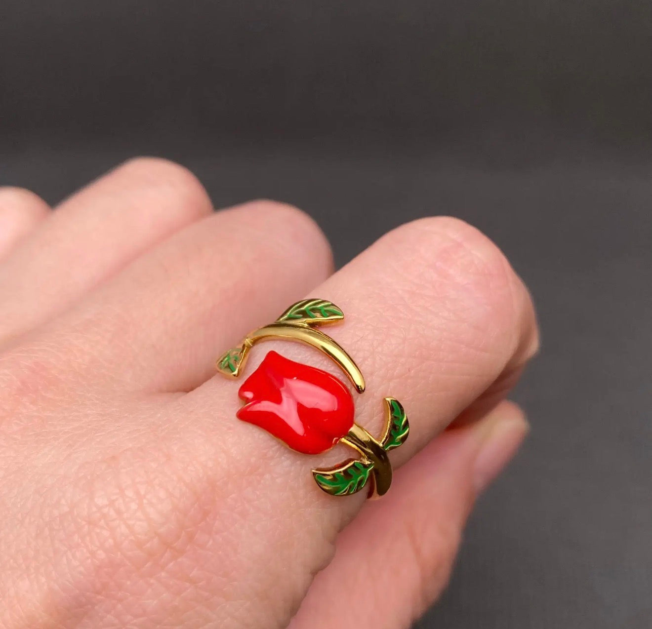 Gold Plated Rose Ring