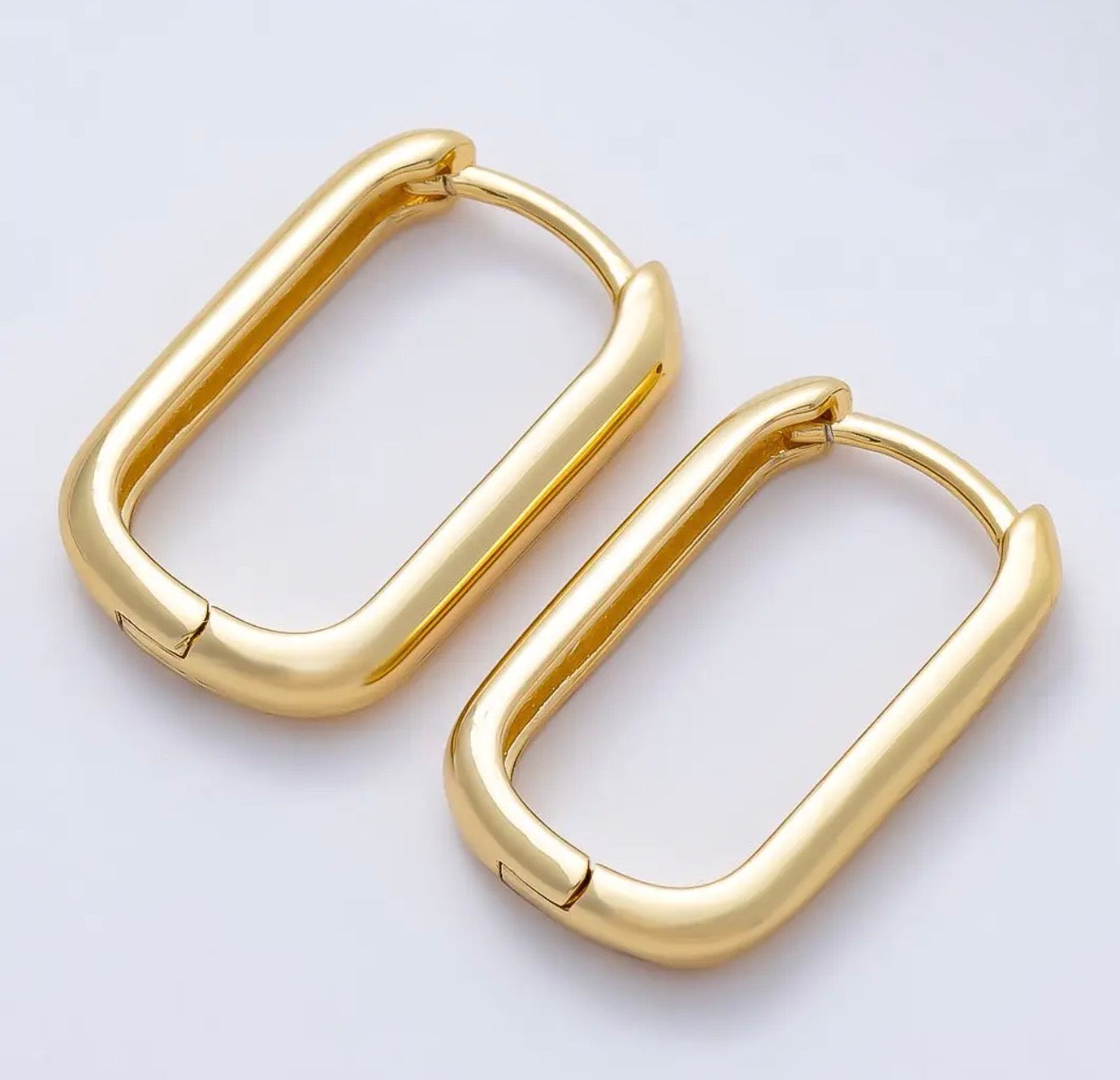 16K Gold Filled Rectangle Hoops