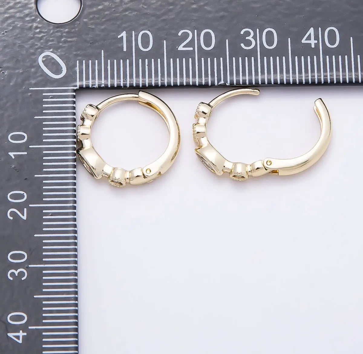 16k Gold Filled 17mm Cz Bezel Earrings