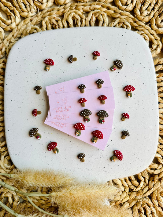 Cottagecore Mushroom Studs