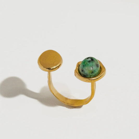 Green Stone Boho Ring