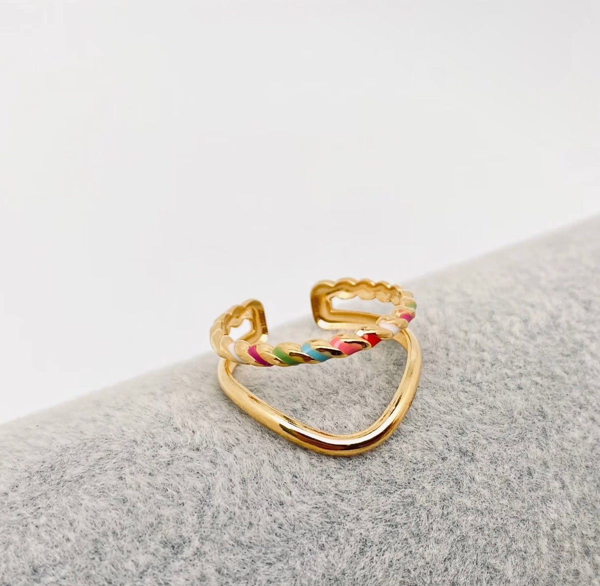 Double Band Colorful Ring