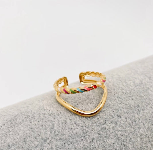 Double Band Colorful Ring