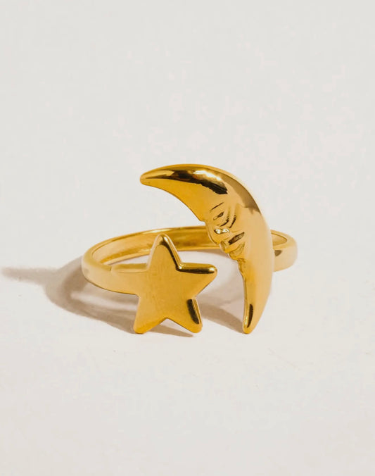 Star And Moon Ring