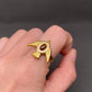 Gold Plated Stone Bird Ring