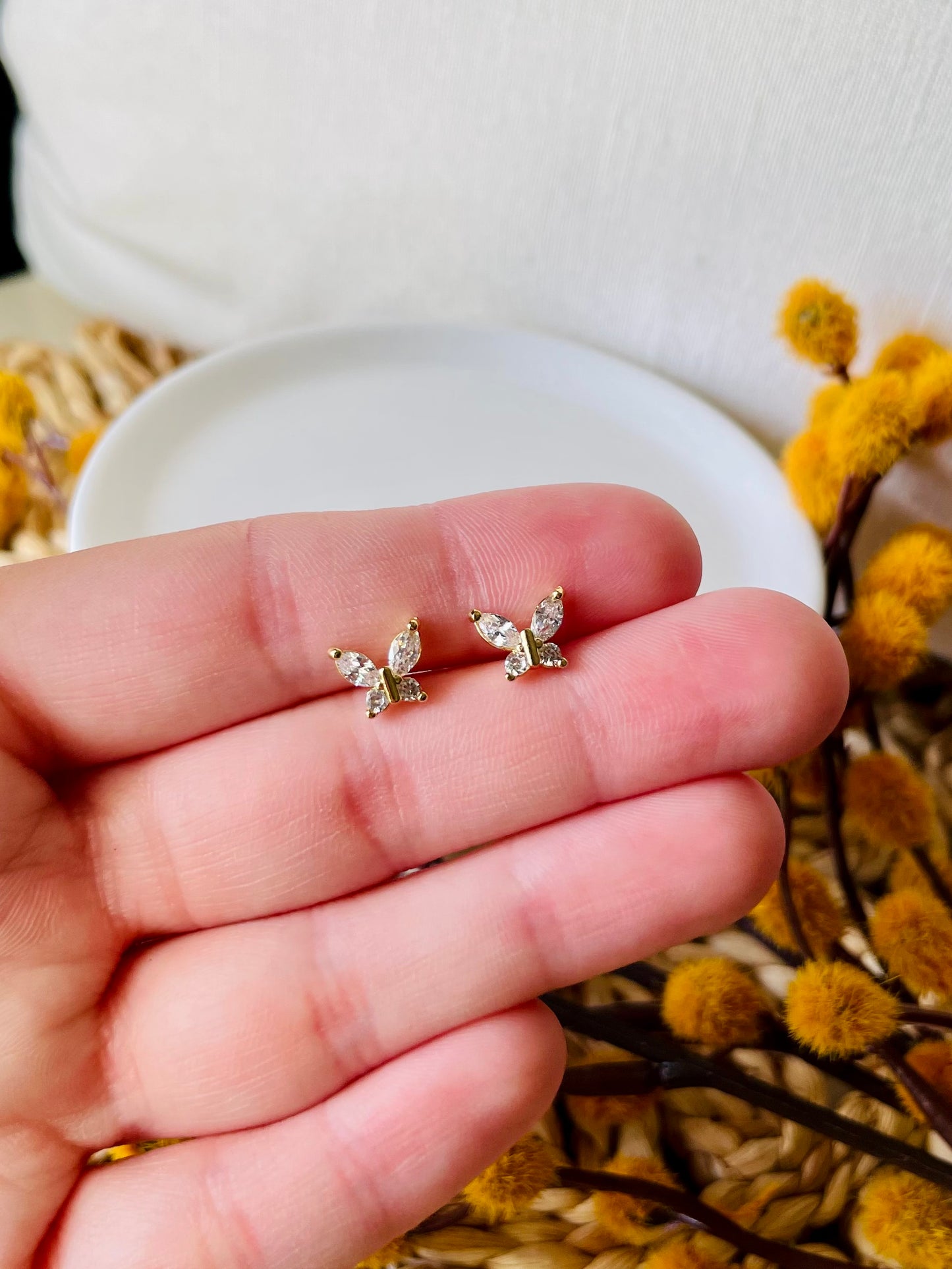 Tiny Butterfly Studs
