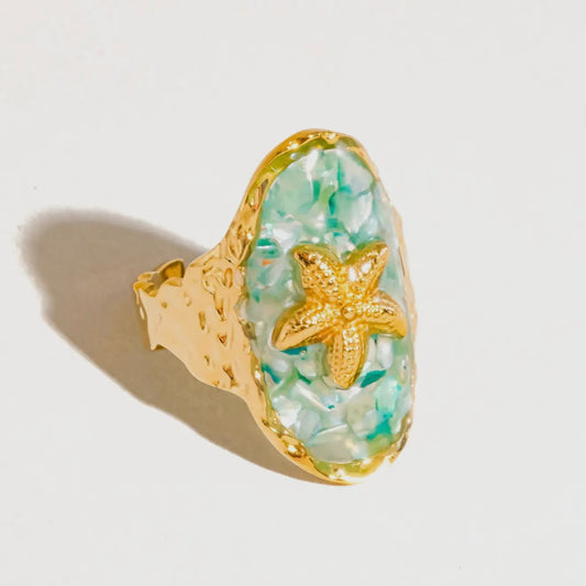 Starfish Oval Ring