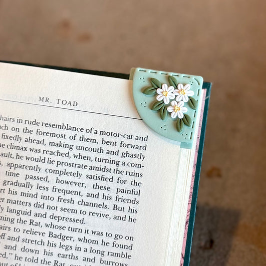 Square Green Floral Bookmark