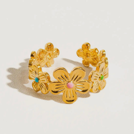Colorful Flower Stack Ring