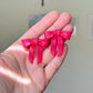Hot Pink Bow Statement Studs
