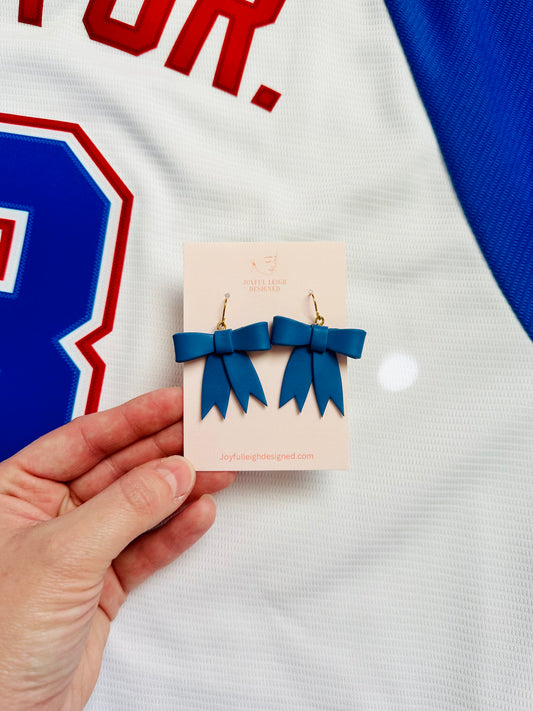 Blue Bow Dangles