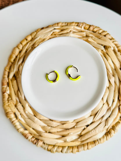 Colorful Enamel Hoop Earrings