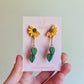 Half Sunflower and Daisy Leaf Dangles